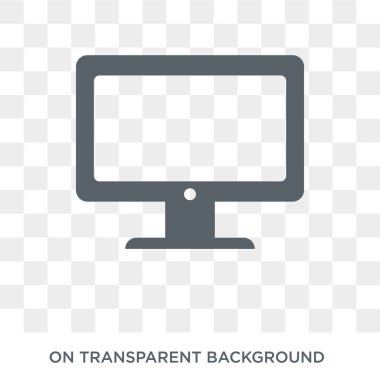 Monitör simgesini. Tasarım konsepti elektronik cihazlar koleksiyonundan izlemek. Basit öğe vektör çizim şeffaf arka plan üzerinde.