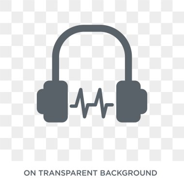 Kulaklık simgesi. Kulaklık kavramı elektronik cihazlar koleksiyonundan tasarlayın. Basit öğe vektör çizim şeffaf arka plan üzerinde.