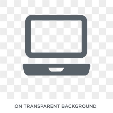 Dizüstü bilgisayar simgesi. Laptop tasarım konsepti elektronik cihazlar koleksiyonundan. Basit öğe vektör çizim şeffaf arka plan üzerinde.