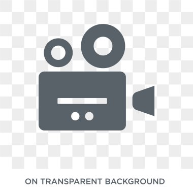 Video kamera simgesi. Video kamera tasarım konsepti elektronik cihazlar koleksiyonundan. Basit öğe vektör çizim şeffaf arka plan üzerinde.