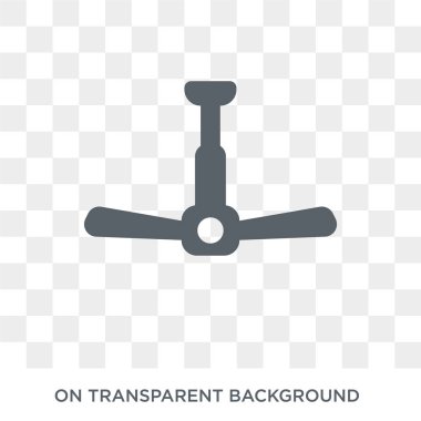 tavan fan simgesi. Elektronik cihaz koleksiyonundan tavan fanı tasarım konsepti. Saydam arka planda basit eleman vektör çizimi.