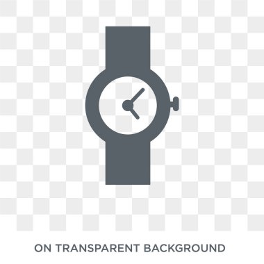 Kol saati simgesi. Kol saati tasarım konsepti elektronik cihazlar koleksiyonundan. Basit öğe vektör çizim şeffaf arka plan üzerinde.