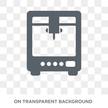 3D yazıcı simgesi. Elektronik cihazlar Collection 3D yazıcı tasarım konsepti. Basit öğe vektör çizim şeffaf arka plan üzerinde.