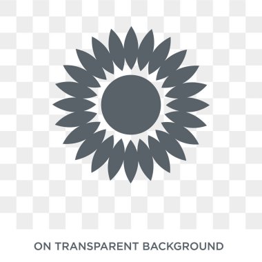 Ayçiçeği simgesi. Ayçiçeği tasarım konsepti ekoloji koleksiyonundan. Basit öğe vektör çizim şeffaf arka plan üzerinde.