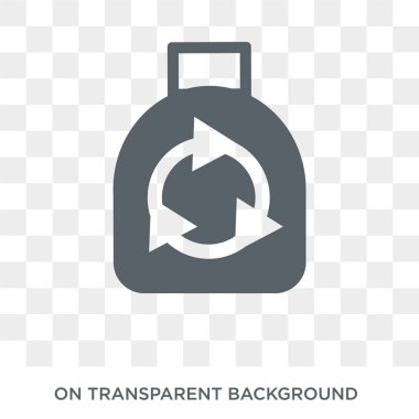 Geri dönüşüm çanta simgesi. Geri dönüşüm çanta tasarım konsepti ekoloji koleksiyonundan. Basit öğe vektör çizim şeffaf arka plan üzerinde.