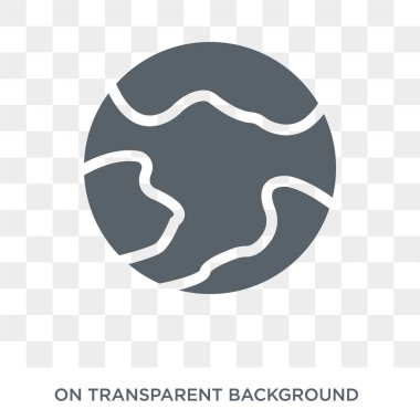 Planet earth simgesini. Gezegen dünya tasarım konsepti ekoloji koleksiyonundan. Basit öğe vektör çizim şeffaf arka plan üzerinde.