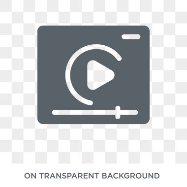Video player simgesi. Trendy düz vektör Video player simgesini şeffaf arka plan E-öğrenme ve eğitim koleksiyonu. Yüksek kaliteli Video oyuncu simge kullanımı web ve mobil için dolu