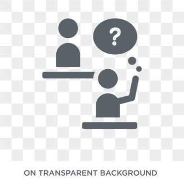 Soru simgesi. Şeffaf arka plan E-öğrenme ve eğitim koleksiyonu moda düz vektör soru simgesi. Yüksek kaliteli soru simge kullanımı web ve mobil için dolu