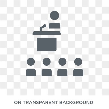 Ders simgesi. E-öğrenme ve eğitim koleksiyonundan şeffaf arka plan trendy düz vektör Ders simgesi. Web ve mobil cihazlar için yüksek kaliteli dolu Anlatım sembolü kullanımı