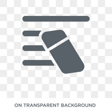 Silgi simgesi. E-öğrenme ve eğitim koleksiyonundan şeffaf arka plan trendy düz vektör Eraser simgesi. Web ve mobil cihazlar için yüksek kaliteli dolgulu Eraser sembolü kullanımı