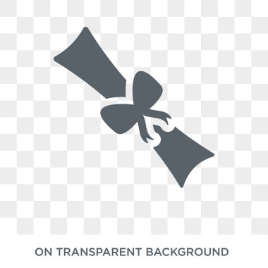 Diploma simgesi. E-öğrenme ve eğitim koleksiyonundan şeffaf arka plan trendy düz vektör Diploma simgesi. Web ve mobil cihazlar için yüksek kaliteli dolu Diploma sembolü kullanımı