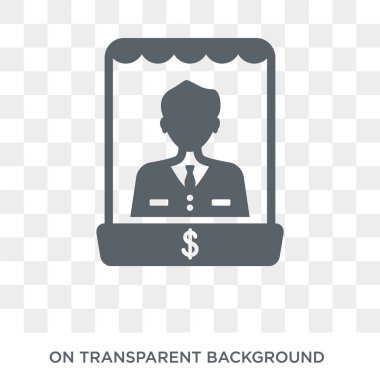 Satıcı simgesi. Satıcı tasarım konsepti koleksiyonundan. Basit öğe vektör çizim şeffaf arka plan üzerinde.