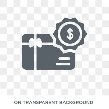 Gift card icon. Gift card design concept from Ecommerce collection. Simple element vector illustration on transparent background.