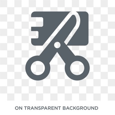 Kesim kartı simgesi. Kart tasarım konsepti koleksiyonundan kesti. Basit öğe vektör çizim şeffaf arka plan üzerinde.