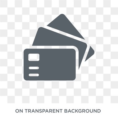 Kredi kartı simgesi. Kredi kartı tasarım konsepti koleksiyonundan. Basit öğe vektör çizim şeffaf arka plan üzerinde.