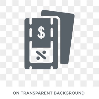 Kupon simgesi. Kupon tasarım konsepti koleksiyonundan. Basit öğe vektör çizim şeffaf arka plan üzerinde.