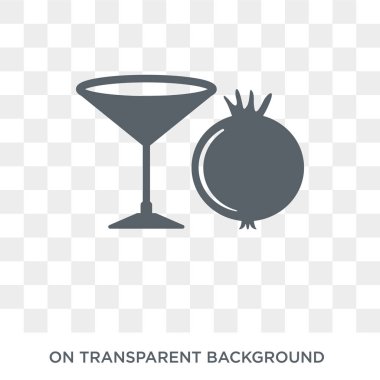 Nar Martini simgesi. Nar Martini tasarım konsepti içecekler koleksiyonundan. Basit öğe vektör çizim şeffaf arka plan üzerinde.