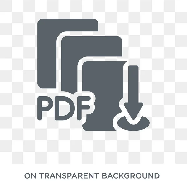 Icône Pdf Vecteur Plat Tendance Icône Pdf Sur Fond Transparent — Image vectorielle