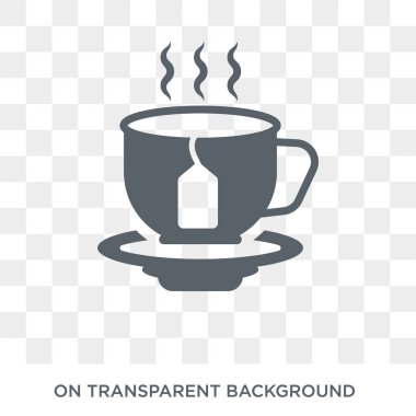 Çay simgesi. Çay tasarım konsepti içecekler koleksiyonundan. Basit öğe vektör çizim şeffaf arka plan üzerinde.