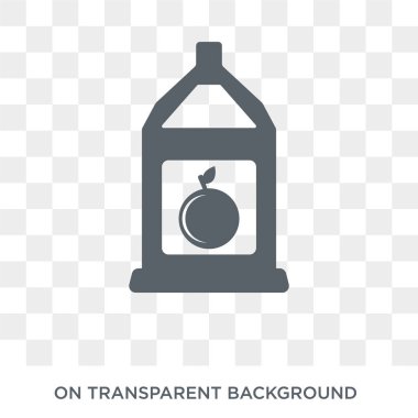 Portakal suyu simgesi. Portakal suyu tasarım konsepti içecekler koleksiyonundan. Basit öğe vektör çizim şeffaf arka plan üzerinde.