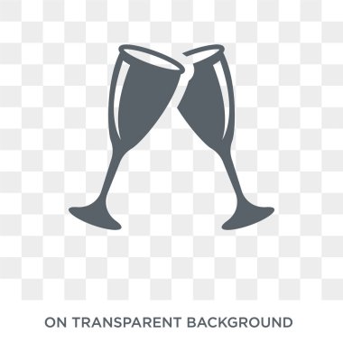 Şampanya simgesi. Şampanya tasarım konsepti içecekler koleksiyonundan. Basit öğe vektör çizim şeffaf arka plan üzerinde.