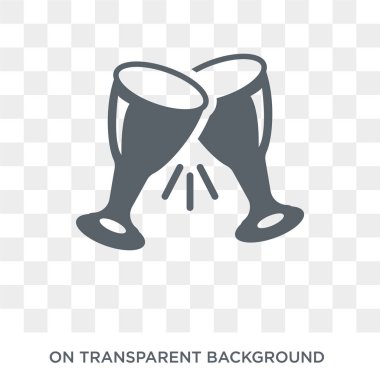 Şerefe simgesi. Şerefe içecekler koleksiyonundan kavram tasarlayın. Basit öğe vektör çizim şeffaf arka plan üzerinde.