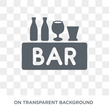 Simge Bar. Tasarım konsepti içecekler koleksiyonundan Bar. Basit öğe vektör çizim şeffaf arka plan üzerinde.