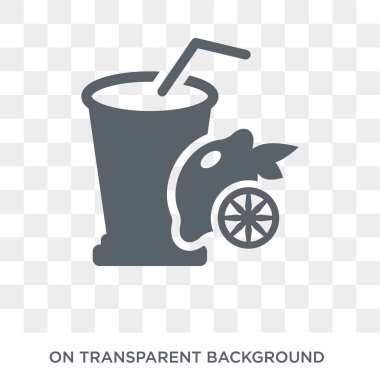 Limon suyu simgesi. Limon suyu tasarım konsepti içecekler koleksiyonundan. Basit öğe vektör çizim şeffaf arka plan üzerinde.