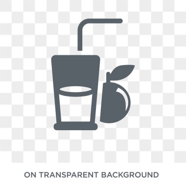 Meyve suyu simgesi. Meyve suyu içecekler koleksiyonundan tasarım konsepti. Basit öğe vektör çizim şeffaf arka plan üzerinde.