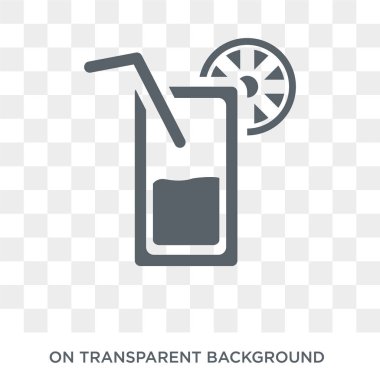 Taze soda limon dilimi ve saman simgesi olan. Taze sodalı limon dilimi ve saman tasarım konsepti içecekler koleksiyonundan. Basit öğe vektör çizim şeffaf arka plan üzerinde.