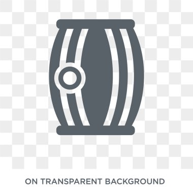 Fıçı simgesi. Fıçı tasarım konsepti içecekler koleksiyonundan. Basit öğe vektör çizim şeffaf arka plan üzerinde.