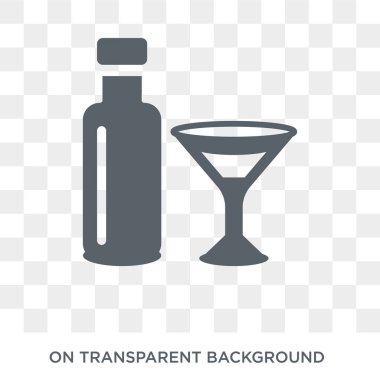 Alkollü içki simgesi. Alkollü içki tasarım konsepti içecekler koleksiyonundan. Basit öğe vektör çizim şeffaf arka plan üzerinde.