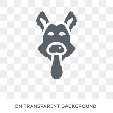 Alman Shepards köpek simgesi. Köpekler koleksiyonundan şeffaf arka plan trendy düz vektör Alman Shepards köpek simgesi. Web ve mobil için yüksek kaliteli dolu Alman Shepards köpek sembolü kullanımı