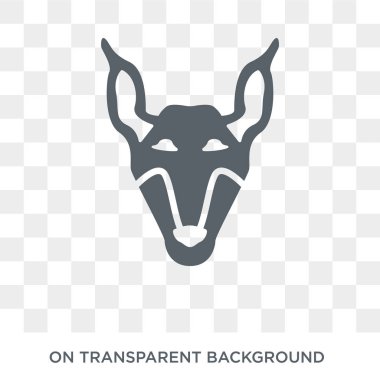 Doberman dog icon. Trendy flat vector Doberman dog icon on transparent background from dogs collection. High quality filled Doberman dog symbol use for web and mobile