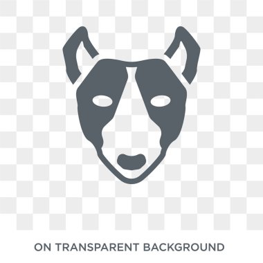 Boğa korkunç köpek simgesi. Trendy düz vektör boğa korkunç köpek köpekler koleksiyonundan şeffaf arka plan simgesi. Boğa korkunç köpek simge kullanımı web ve mobil için yüksek kaliteli dolu