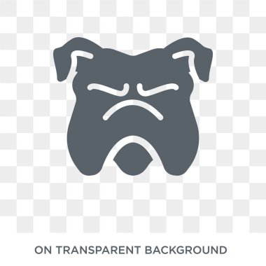 Bulldog simgesi. Trendy düz vektör Bulldog köpekler koleksiyonundan şeffaf arka plan simgesi. Bulldog simge kullanımı web ve mobil için yüksek kaliteli dolu