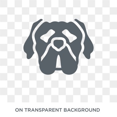 Boerboel köpek simgesi. Trendy düz vektör Boerboel köpek köpekler koleksiyonundan şeffaf arka plan simgesi. Boerboel köpek simge kullanımı web ve mobil için yüksek kaliteli dolu