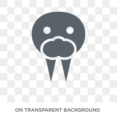 Mors simgesi. Trendy düz vektör hayvanlar koleksiyonundan şeffaf arka plan üstünde kutsal kişilerin resmi deniz aygırı. Mors simge kullanımı web ve mobil için yüksek kaliteli dolu