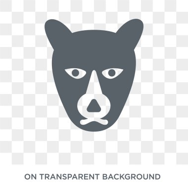 Puma simgesi. Trendy düz vektör hayvanlar koleksiyonundan şeffaf arka plan üstünde kutsal kişilerin resmi puma. Web ve mobil için dolu kaliteli puma sembolü kullanın