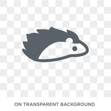 Kirpi simgesi. Trendy düz vektör hayvanlar koleksiyonundan şeffaf arka plan üstünde kutsal kişilerin resmi kirpi. Yüksek kaliteli dolu kirpi simge kullanımı için web ve hareket eden