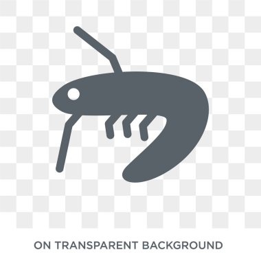 Karides simgesi. Trendy düz vektör hayvanlar koleksiyonundan şeffaf arka plan üstünde kutsal kişilerin resmi karides. Karides simge kullanımı web ve mobil için yüksek kaliteli dolu