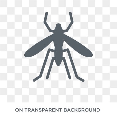 Sivrisinek simgesi. Trendy düz vektör hayvanlar koleksiyonundan şeffaf arka plan üstünde kutsal kişilerin resmi sivrisinek. Sivrisinek simge kullanımı web ve mobil için yüksek kaliteli dolu