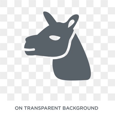 Lama simgesi. Trendy düz vektör hayvanlar koleksiyonundan şeffaf arka plan üstünde kutsal kişilerin resmi Lama. Lama simge kullanımı web ve mobil için yüksek kaliteli dolu