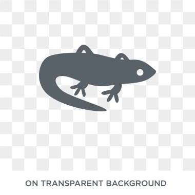 Kertenkele simgesi. Trendy düz vektör hayvanlar koleksiyonundan şeffaf arka plan üstünde kutsal kişilerin resmi kertenkele. Kertenkele simge kullanımı web ve mobil için yüksek kaliteli dolu