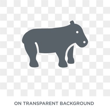 Su aygırı simgesi. Trendy düz vektör hayvanlar koleksiyonundan şeffaf arka plan üstünde kutsal kişilerin resmi su aygırı. Yüksek kaliteli su aygırı simge kullanımı web ve mobil için dolu