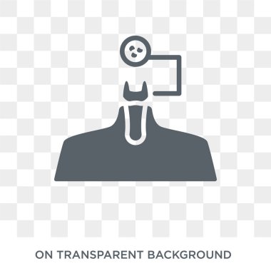 Hipotiroidi simgesi. Trendy düz vektörel hastalıklar koleksiyonundan şeffaf arka plan hipotiroidi simgesi. Hipotiroidi simge kullanımı web ve mobil için yüksek kaliteli dolu