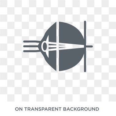 Hipermetrop simgesi. Hastalıklar koleksiyonundan şeffaf arka plan trendy düz vektör hipermetrop simgesi. Hipermetrop simge kullanımı web ve mobil için yüksek kaliteli dolu