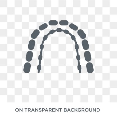 Dilli diş telleri simgesi. Trendy düz vektör Lingual diş teli dişçi koleksiyonundan şeffaf arka plan üstünde kutsal kişilerin resmi. Dilli diş telleri simge kullanımı web ve mobil için yüksek kaliteli dolu