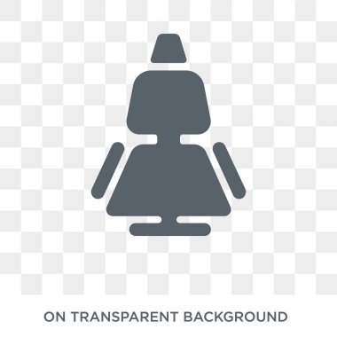 Dişçi koltuğu simgesi. Diş hekimi koleksiyonundan şeffaf arka plan trendy düz vektör Diş hekimi sandalye simgesi. Web ve mobil için yüksek kaliteli dolgulu Diş Hekimi sandalye sembolü kullanımı