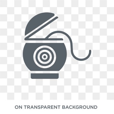 Dental floss icon. Trendy flat vector Dental floss icon on transparent background from Dentist collection. High quality filled Dental floss symbol use for web and mobile